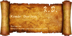 Komár Dorina névjegykártya